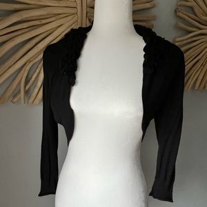 SOLD - Black ruffled neck shawl size M.